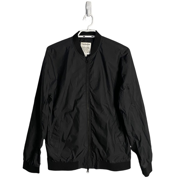 Frank And Oak Men's Black Lightweight Classic Bomber Jacket - Picture 1 of 11